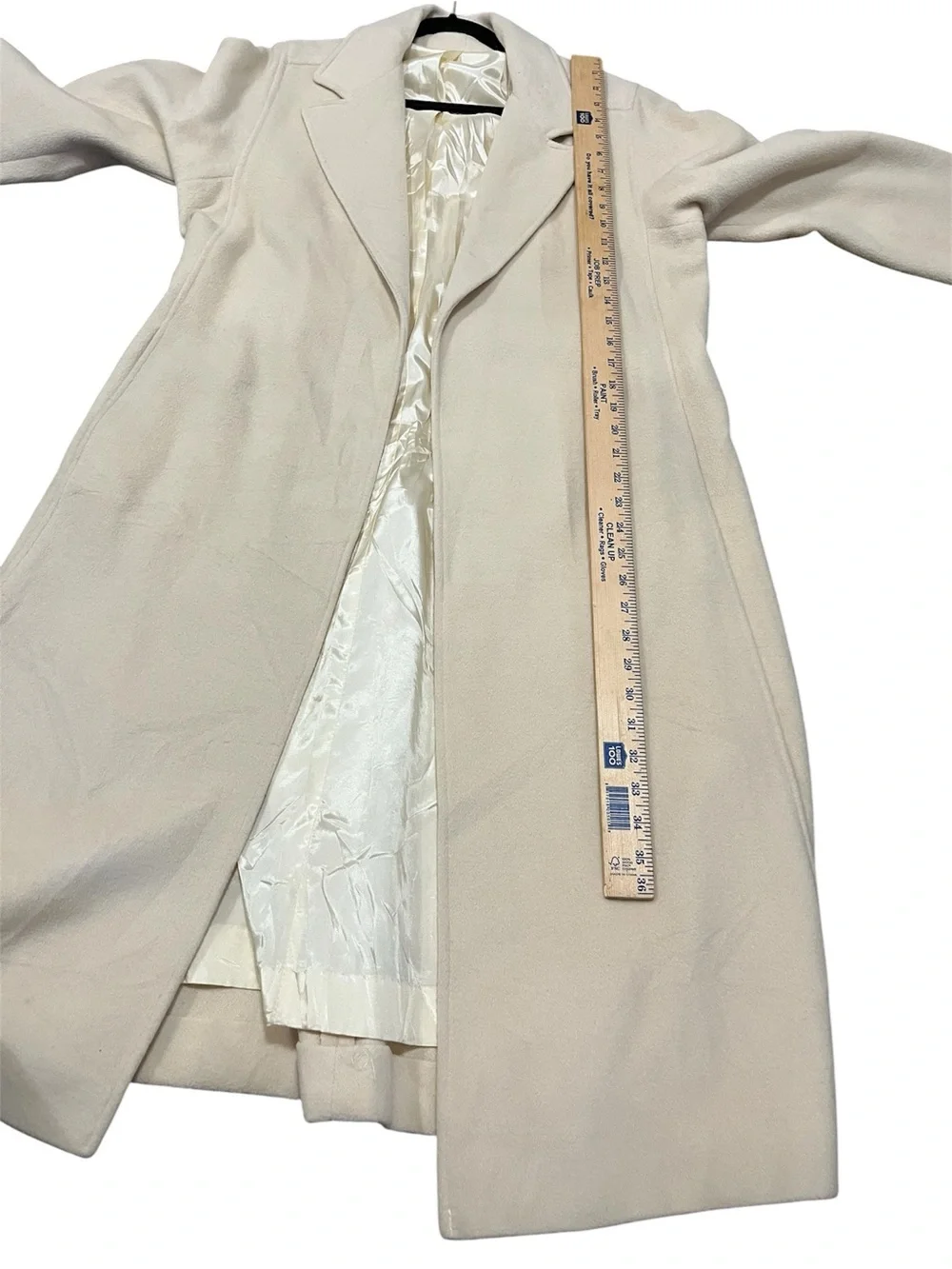 Vintage 100% Cashmere Long Coat | Cream | Tailored Duster / Maxi